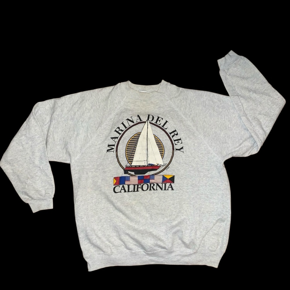 Vintage California Marina Del Rey Nautical Sailing Sweatshirt - Picture 6 of 13